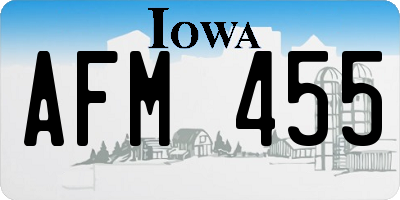 IA license plate AFM455