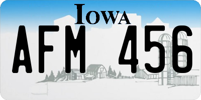 IA license plate AFM456