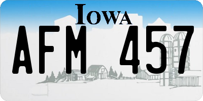 IA license plate AFM457