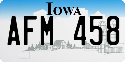 IA license plate AFM458