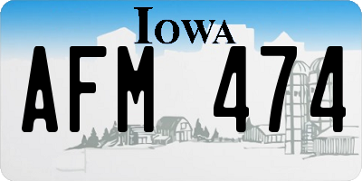 IA license plate AFM474
