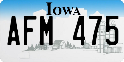 IA license plate AFM475