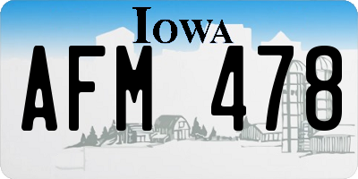 IA license plate AFM478