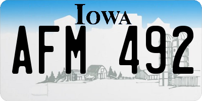 IA license plate AFM492