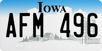 IA license plate AFM496