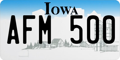 IA license plate AFM500