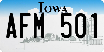 IA license plate AFM501