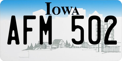IA license plate AFM502