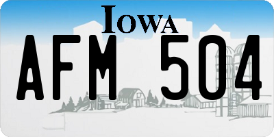 IA license plate AFM504