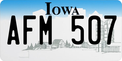IA license plate AFM507