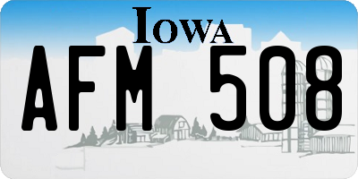 IA license plate AFM508