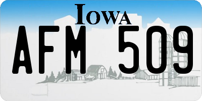 IA license plate AFM509