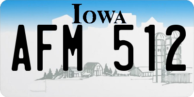 IA license plate AFM512