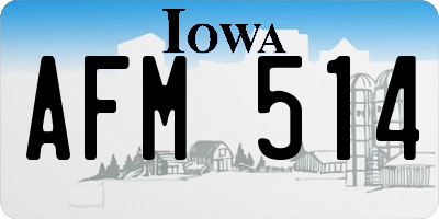 IA license plate AFM514