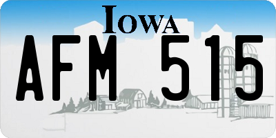 IA license plate AFM515