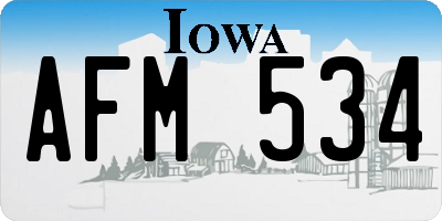 IA license plate AFM534