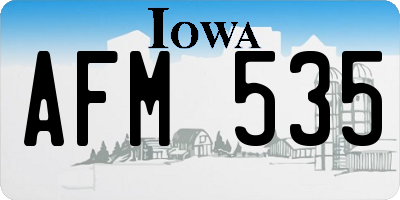IA license plate AFM535