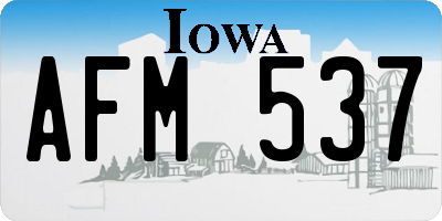 IA license plate AFM537