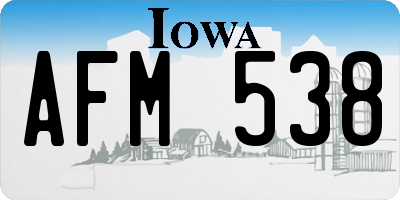 IA license plate AFM538