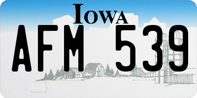 IA license plate AFM539