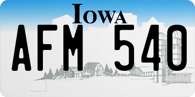 IA license plate AFM540