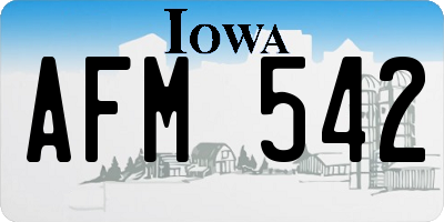 IA license plate AFM542