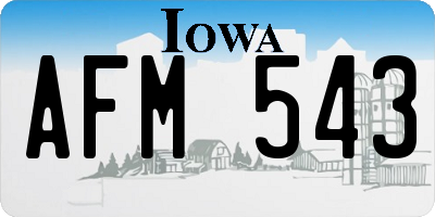 IA license plate AFM543
