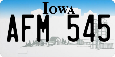 IA license plate AFM545