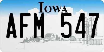 IA license plate AFM547