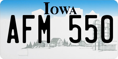 IA license plate AFM550