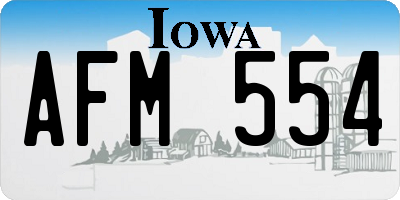 IA license plate AFM554
