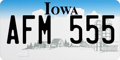 IA license plate AFM555