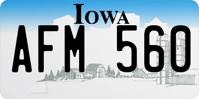 IA license plate AFM560