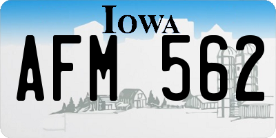 IA license plate AFM562