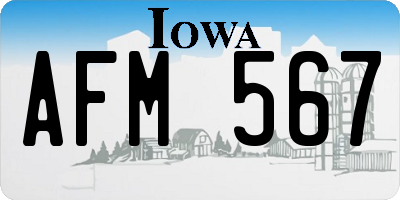 IA license plate AFM567