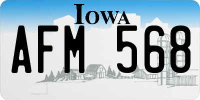 IA license plate AFM568