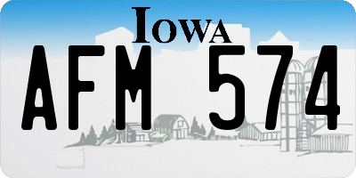 IA license plate AFM574