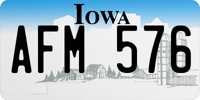 IA license plate AFM576