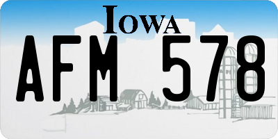 IA license plate AFM578