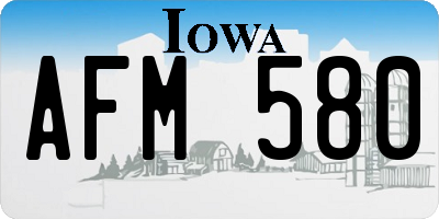 IA license plate AFM580