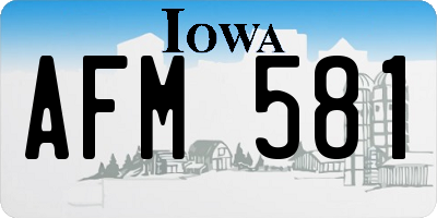 IA license plate AFM581