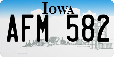 IA license plate AFM582