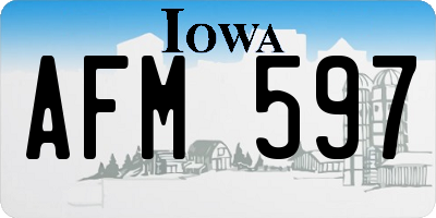IA license plate AFM597