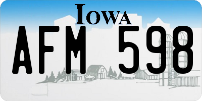 IA license plate AFM598