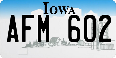 IA license plate AFM602