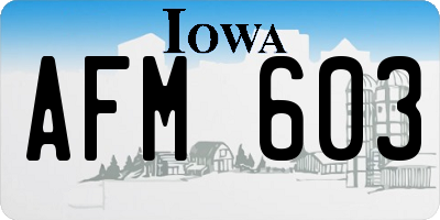 IA license plate AFM603