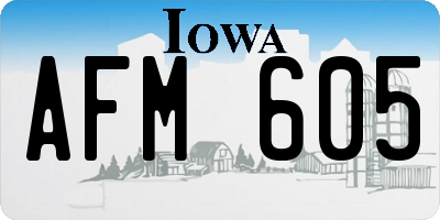 IA license plate AFM605