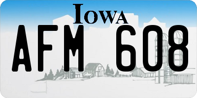 IA license plate AFM608