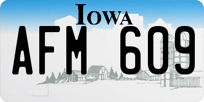 IA license plate AFM609