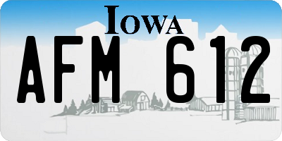 IA license plate AFM612